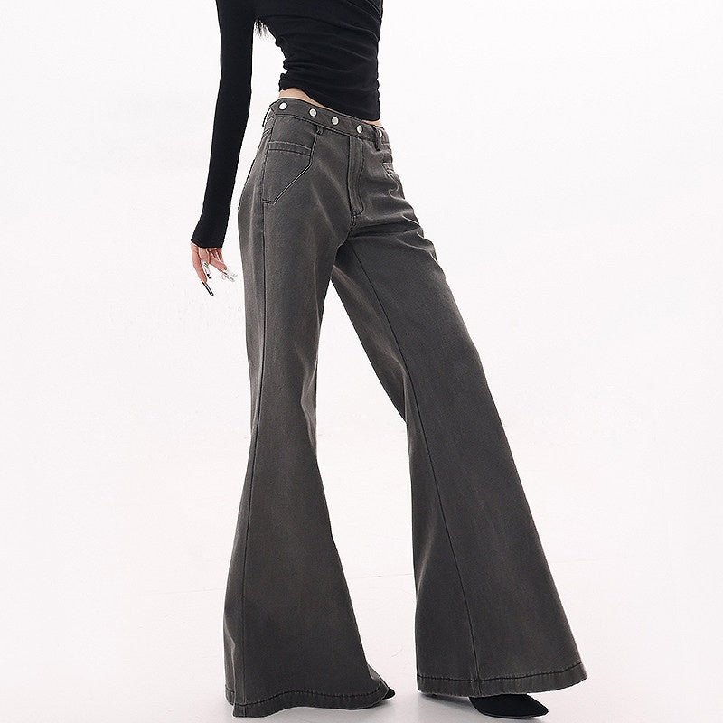QIUQIU_STUDIO_Navy_Flared_Tall_Length_Slimming_Women&