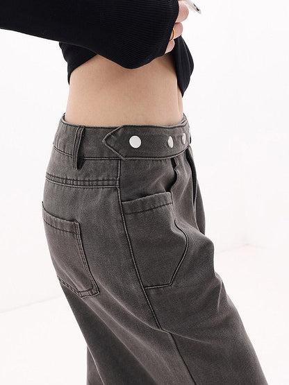 QIUQIU STUDIO Navy Flared Tall Length Slimming Women&