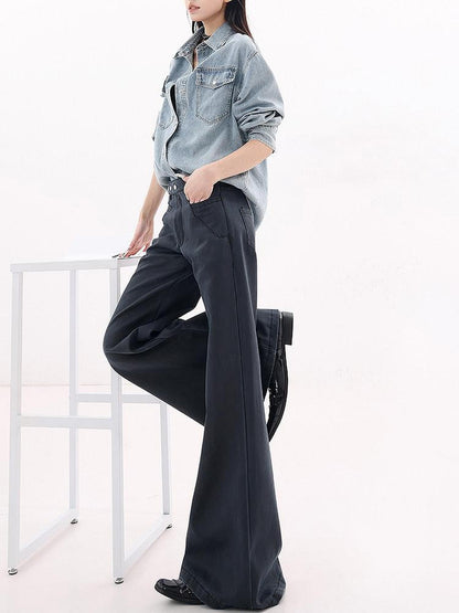 QIUQIU STUDIO Navy Flared Tall Length Slimming Women&