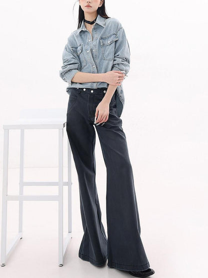 QIUQIU STUDIO Navy Flared Tall Length Slimming Women&