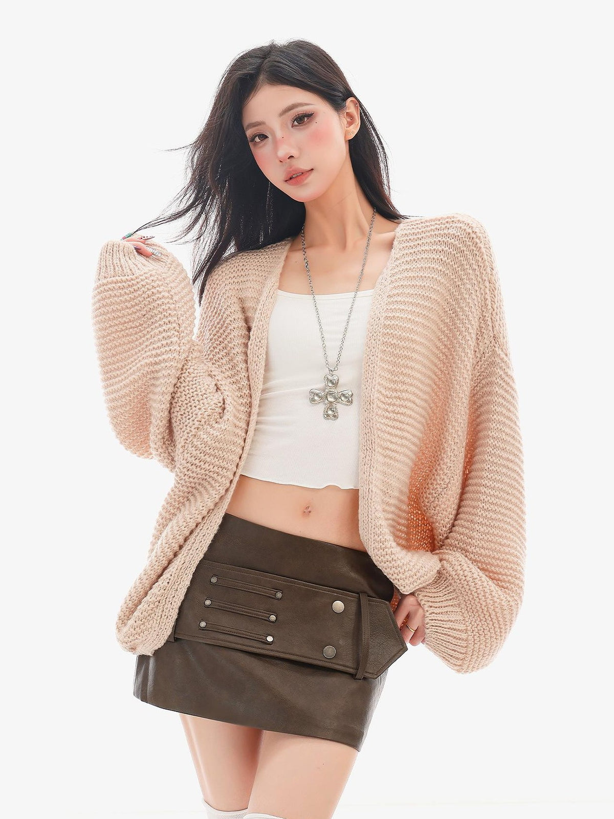 QIUQIU STUDIO Open Knit Chunky Loose Women&