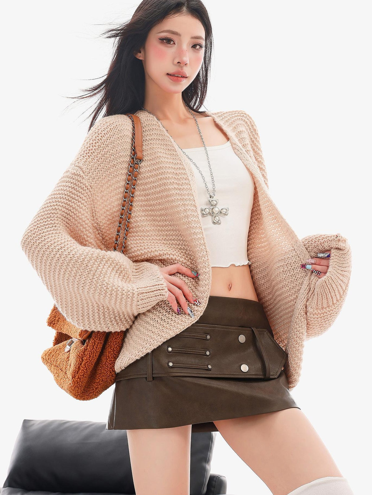 QIUQIU STUDIO Open Knit Chunky Loose Women&