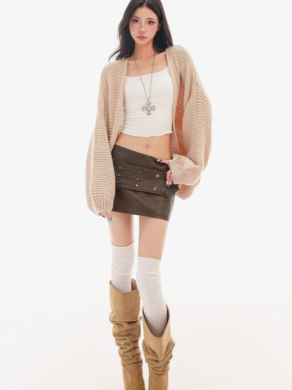 QIUQIU STUDIO Open Knit Chunky Loose Women&