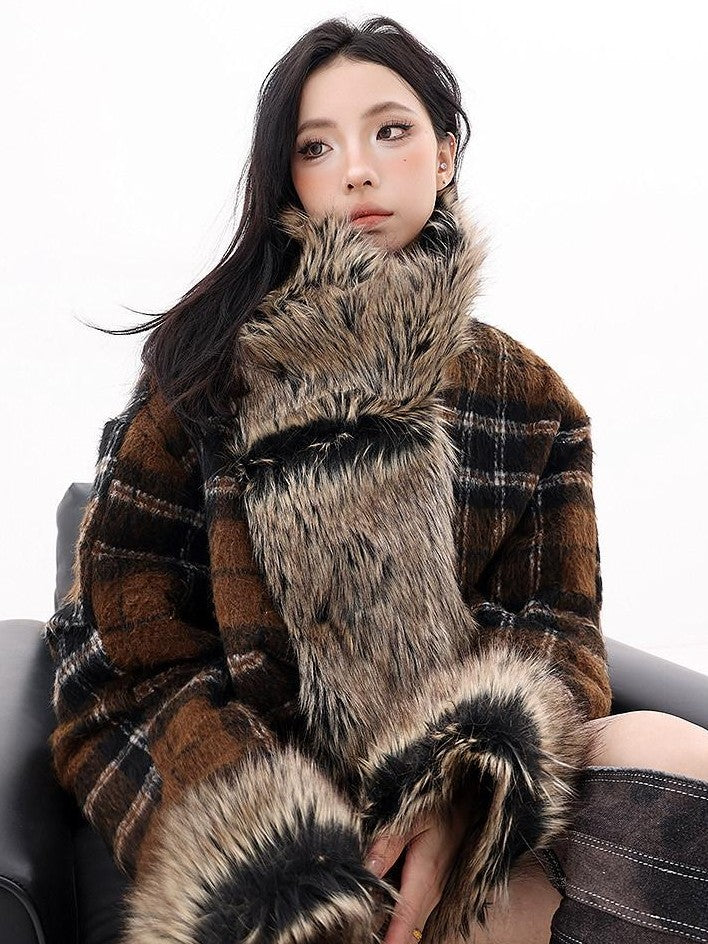 QIUQIU STUDIO Plaid Colorblock Reversible Patchwork Women&