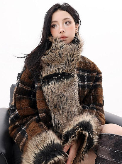 QIUQIU STUDIO Plaid Colorblock Reversible Patchwork Women&