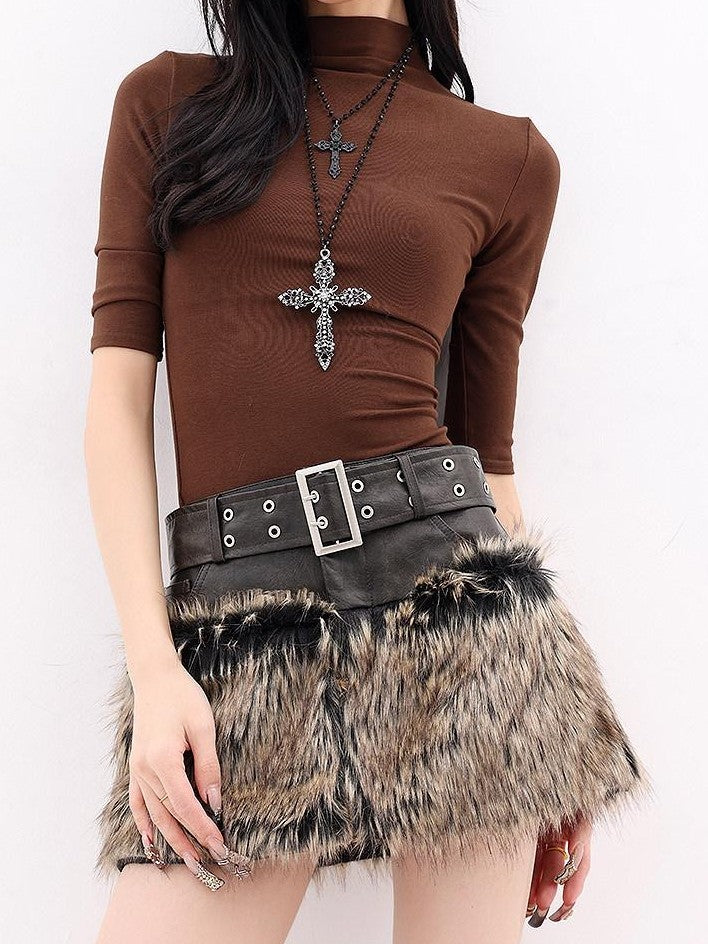 QIUQIU STUDIO Plaid Colorblock Reversible Patchwork Women&