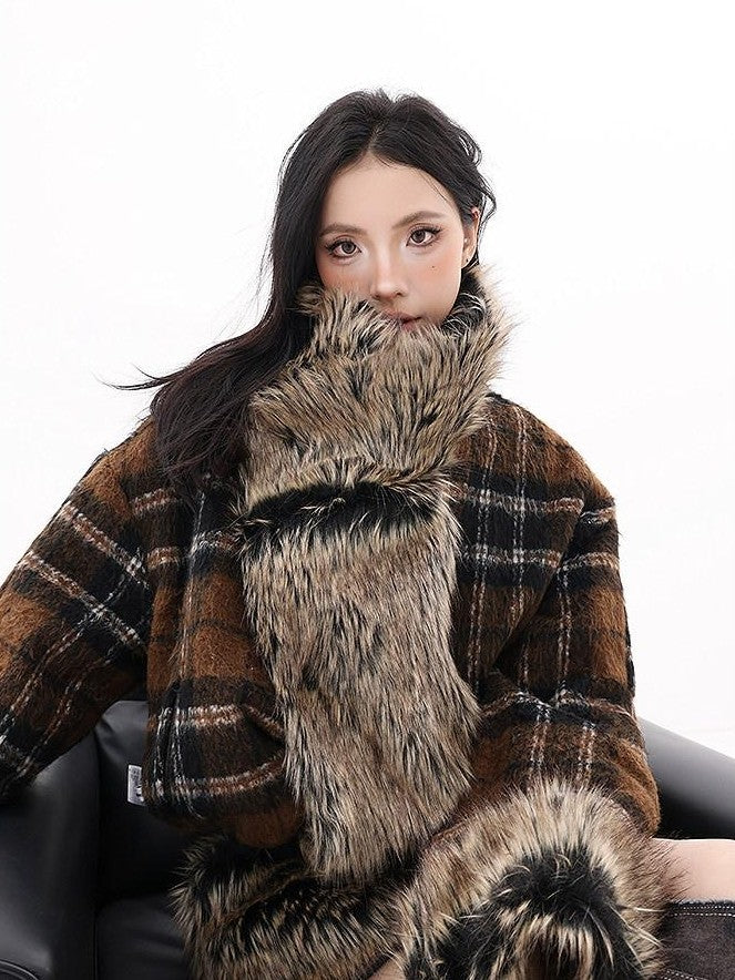 QIUQIU STUDIO Plaid Colorblock Reversible Patchwork Women&