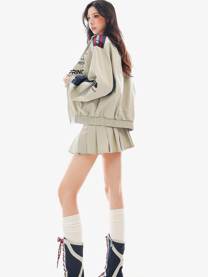 QIUQIU STUDIO Pleated A Line Slim Fit Women&