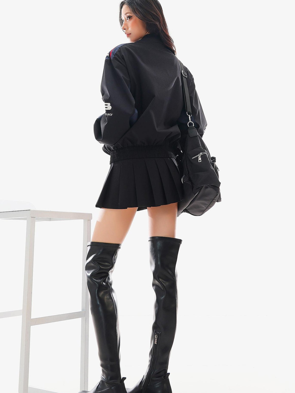 QIUQIU STUDIO Pleated A Line Slim Fit Women&