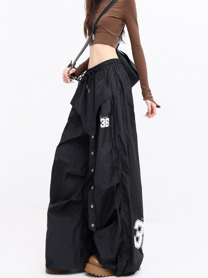 QIUQIU STUDIO Pleated Asymmetric Parachute Cargo Women&