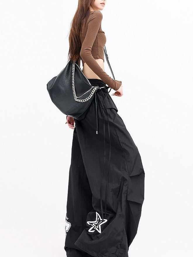 QIUQIU STUDIO Pleated Asymmetric Parachute Cargo Women&