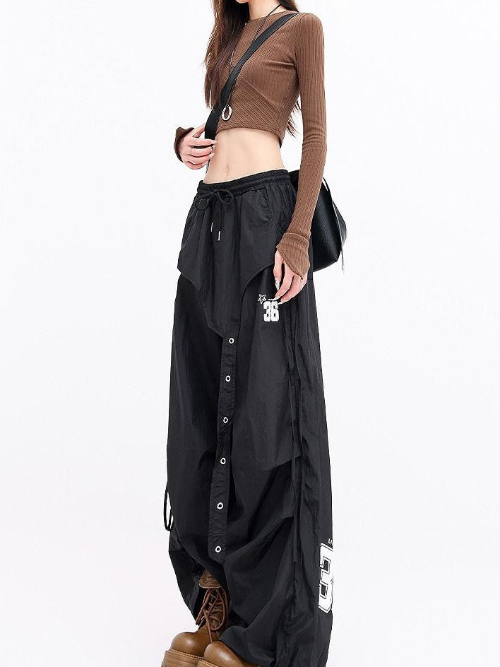 QIUQIU STUDIO Pleated Asymmetric Parachute Cargo Women&
