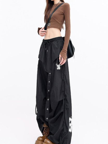 QIUQIU STUDIO Pleated Asymmetric Parachute Cargo Women&