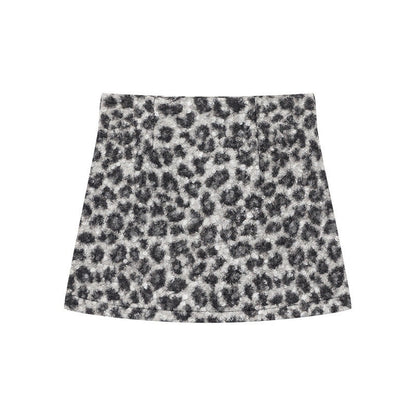 QIUQIU_STUDIO_Plush_Leopard_Print_A_Line_Slim_Women&