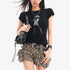 QIUQIU_STUDIO_Portrait_Print_Crew_Neck_Slim_Waist_Women&