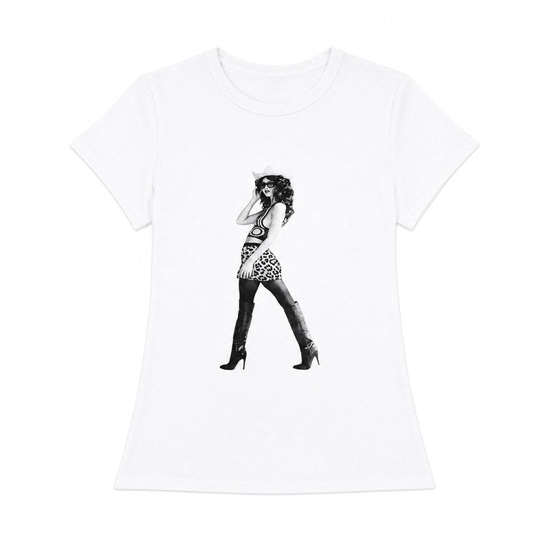 QIUQIU_STUDIO_Portrait_Print_Crew_Neck_Slim_Waist_Women&