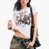 QIUQIU_STUDIO_Portrait_Print_Short_Sleeve_Cinched_Waist_Round_Neck_Women&