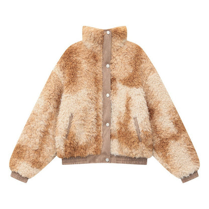 QIUQIU_STUDIO_Printed_Cropped_Stand_Collar_Quilted_Women&