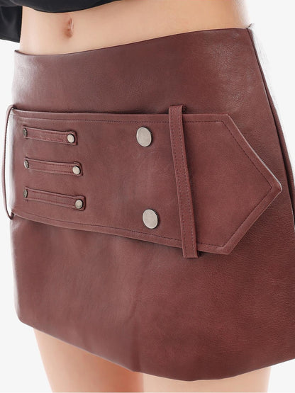 QIUQIU STUDIO Pu Leather Bodycon A Line Women&