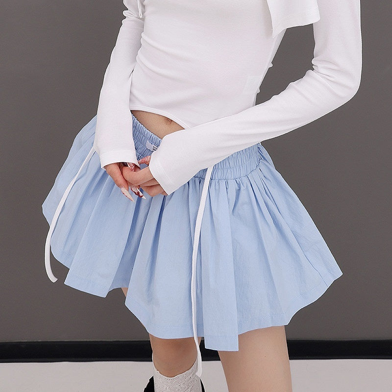 QIUQIU_STUDIO_Puff_A_Line_Panel_Anti_Exposure_Anti_Static_Elastic_Waist_Women&