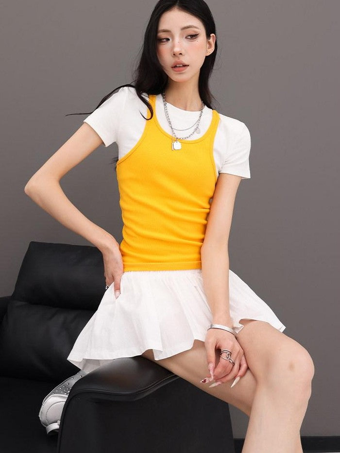 QIUQIU STUDIO Puff A Line Panel Anti Exposure Anti Static Elastic Waist Women&