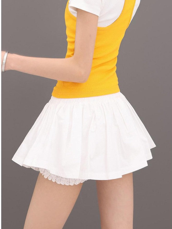 QIUQIU STUDIO Puff A Line Panel Anti Exposure Anti Static Elastic Waist Women&