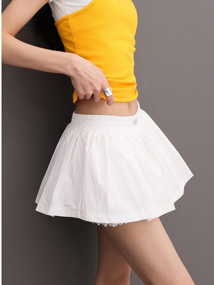 QIUQIU STUDIO Puff A Line Panel Anti Exposure Anti Static Elastic Waist Women&