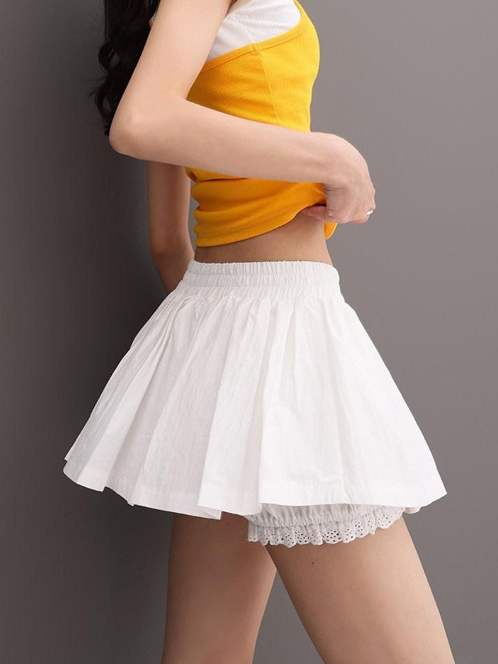 QIUQIU STUDIO Puff A Line Panel Anti Exposure Anti Static Elastic Waist Women&