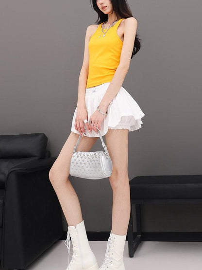 QIUQIU STUDIO Puff A Line Panel Anti Exposure Anti Static Elastic Waist Women&