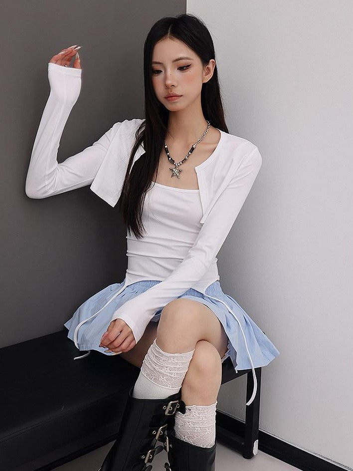 QIUQIU STUDIO Puff A Line Panel Anti Exposure Anti Static Elastic Waist Women&