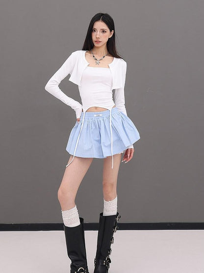 QIUQIU STUDIO Puff A Line Panel Anti Exposure Anti Static Elastic Waist Women&