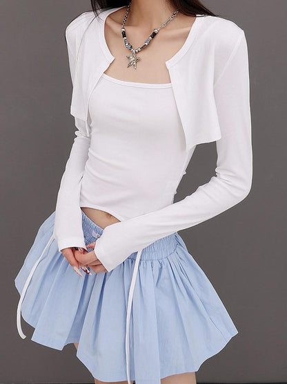 QIUQIU STUDIO Puff A Line Panel Anti Exposure Anti Static Elastic Waist Women&