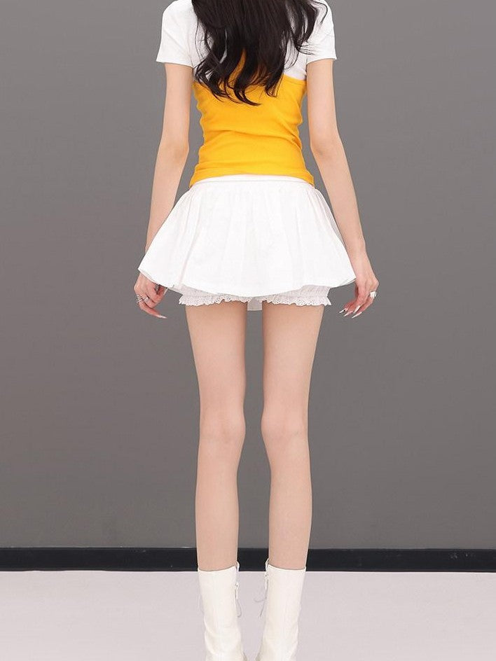 QIUQIU STUDIO Puff A Line Panel Anti Exposure Anti Static Elastic Waist Women&
