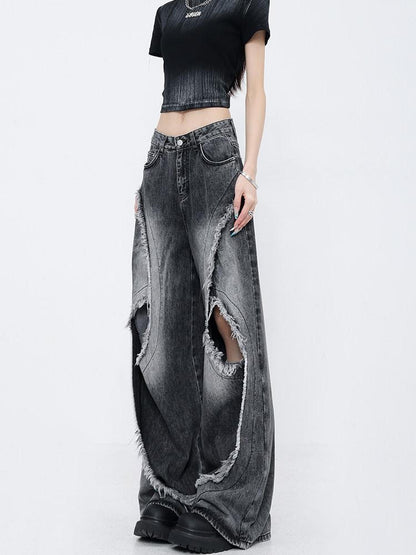 QIUQIU STUDIO Raw Hem Distressed Tall Fit Women&