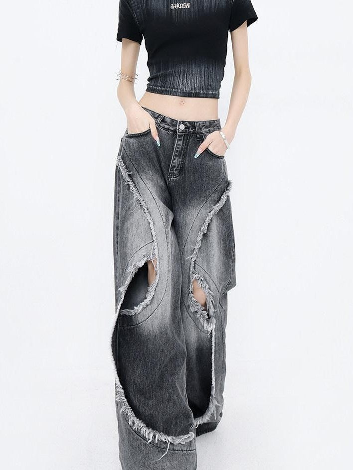 QIUQIU STUDIO Raw Hem Distressed Tall Fit Women&