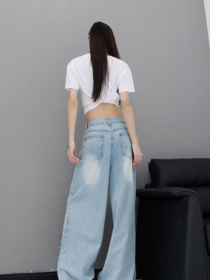 QIUQIU STUDIO Raw Hem Distressed Tall Fit Women&