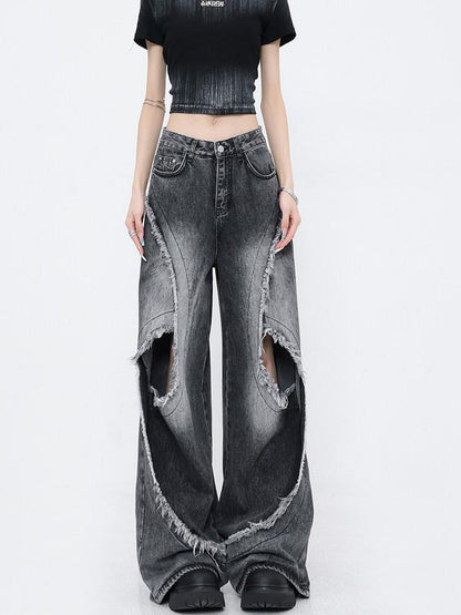 QIUQIU STUDIO Raw Hem Distressed Tall Fit Women&