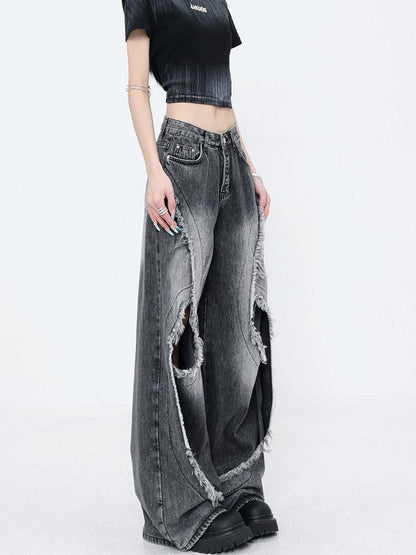 QIUQIU STUDIO Raw Hem Distressed Tall Fit Women&