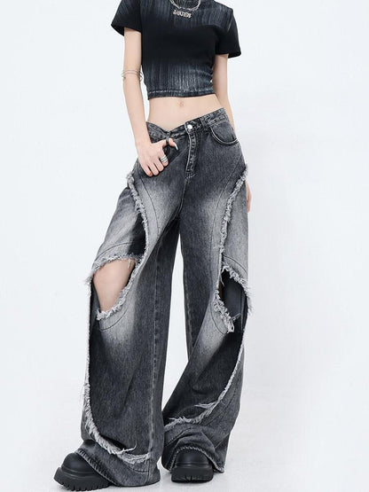 QIUQIU STUDIO Raw Hem Distressed Tall Fit Women&