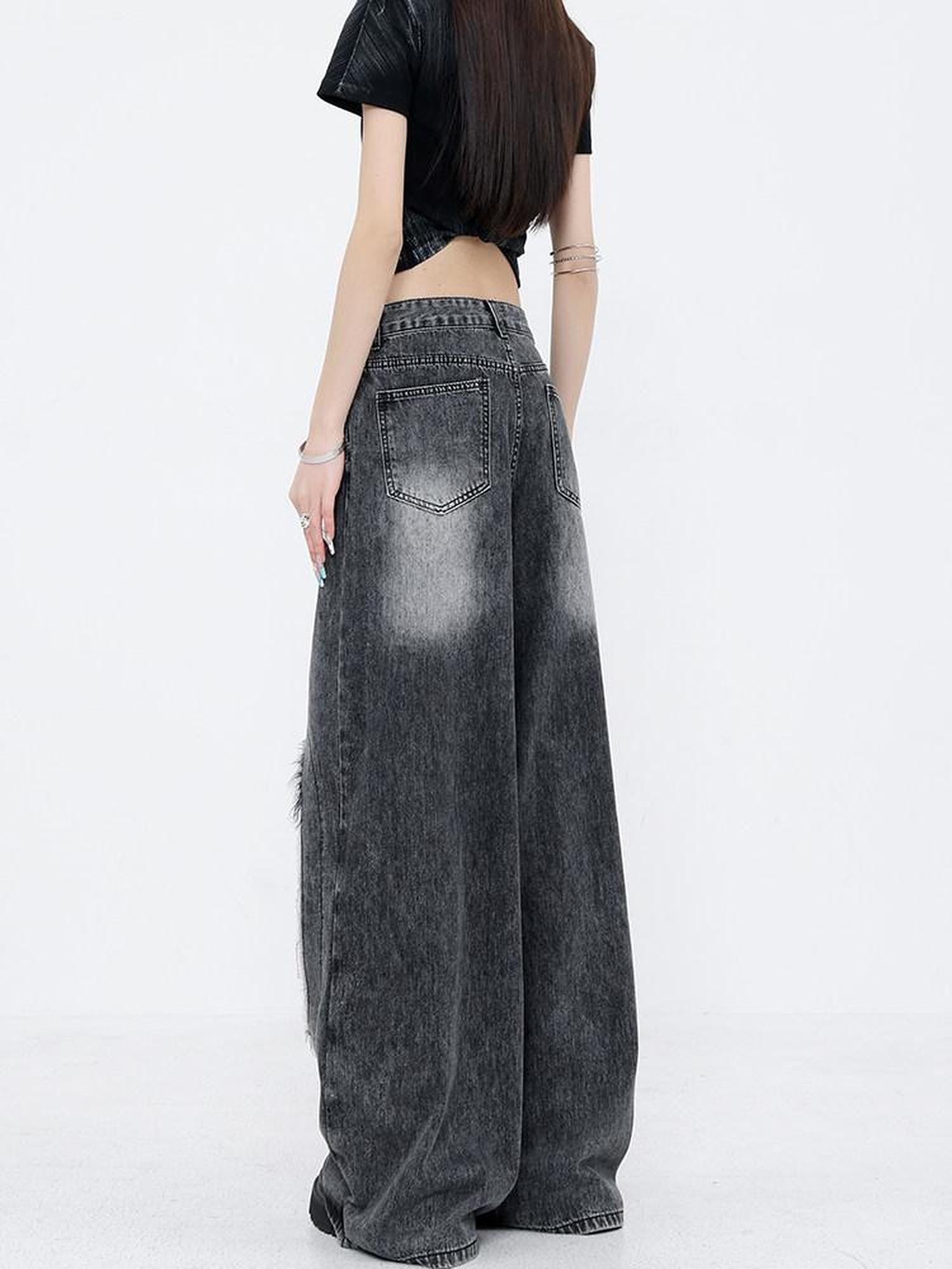 QIUQIU STUDIO Raw Hem Distressed Tall Fit Women&