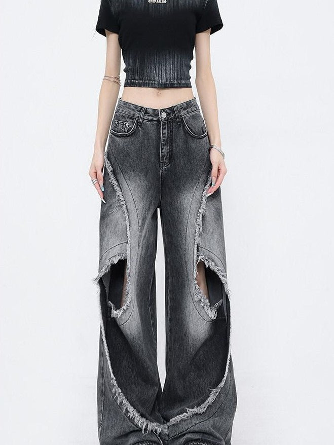 QIUQIU STUDIO Raw Hem Distressed Tall Fit Women&
