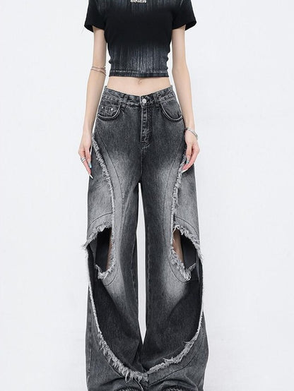 QIUQIU STUDIO Raw Hem Distressed Tall Fit Women&