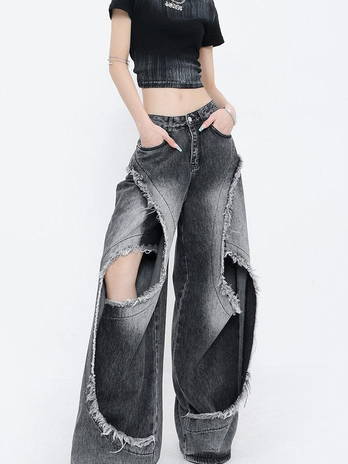 QIUQIU STUDIO Raw Hem Distressed Tall Fit Women&