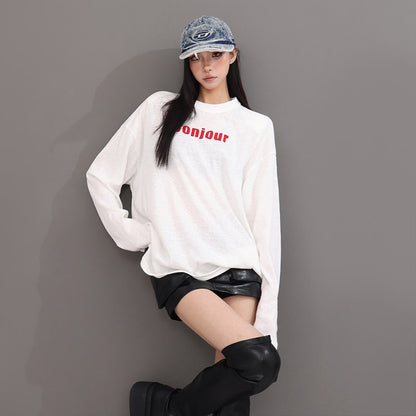 QIUQIU_STUDIO_Relaxed_Letter_Print_Round_Neck_Drop_Shoulder_Women&