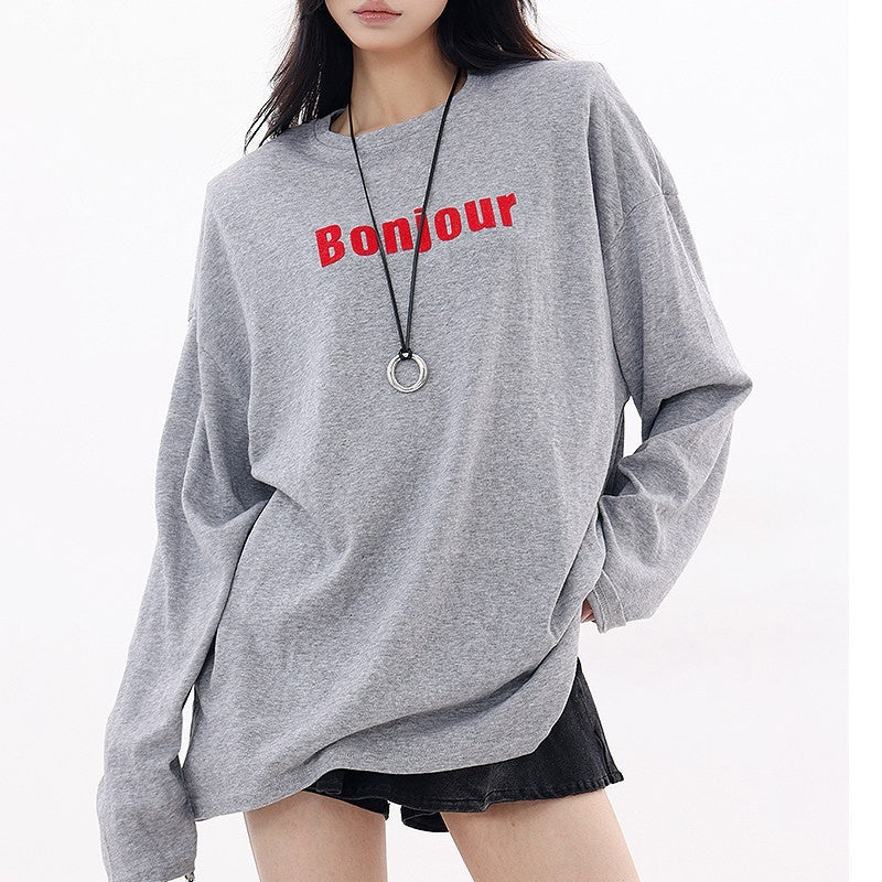 QIUQIU_STUDIO_Relaxed_Letter_Print_Round_Neck_Drop_Shoulder_Women&