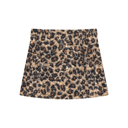QIUQIU_STUDIO_Retro_Leopard_Print_A_Line_Slim_Mid_Waist_Lined_Women&