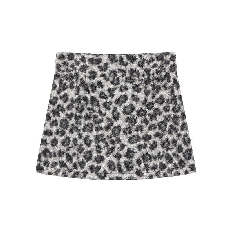 QIUQIU_STUDIO_Retro_Leopard_Print_A_Line_Slim_Mid_Waist_Lined_Women&