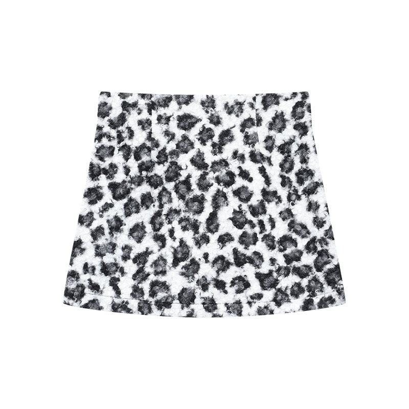 QIUQIU_STUDIO_Retro_Leopard_Print_A_Line_Slim_Mid_Waist_Lined_Women&