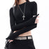 QIUQIU_STUDIO_Ribbed_Asymmetrical_Cropped_Fitted_Women&