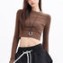 QIUQIU_STUDIO_Ribbed_Cropped_Round_Neck_Slim_Fit_Women&